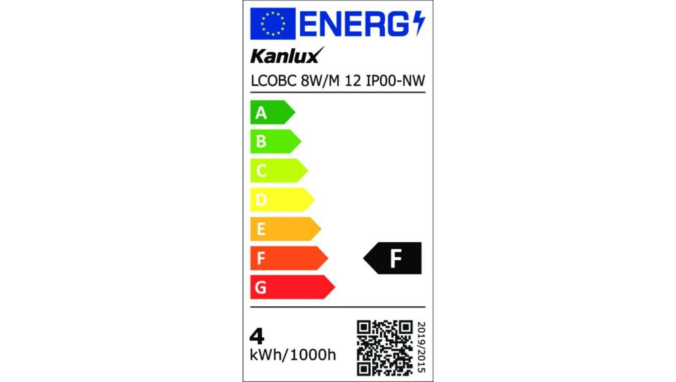 Taśma LED 12V LCOBC 8W/M 12 IP00-NW 800lm/m 4000K Ra90 rolka 50mb 3 lata Gwarancji 38901
