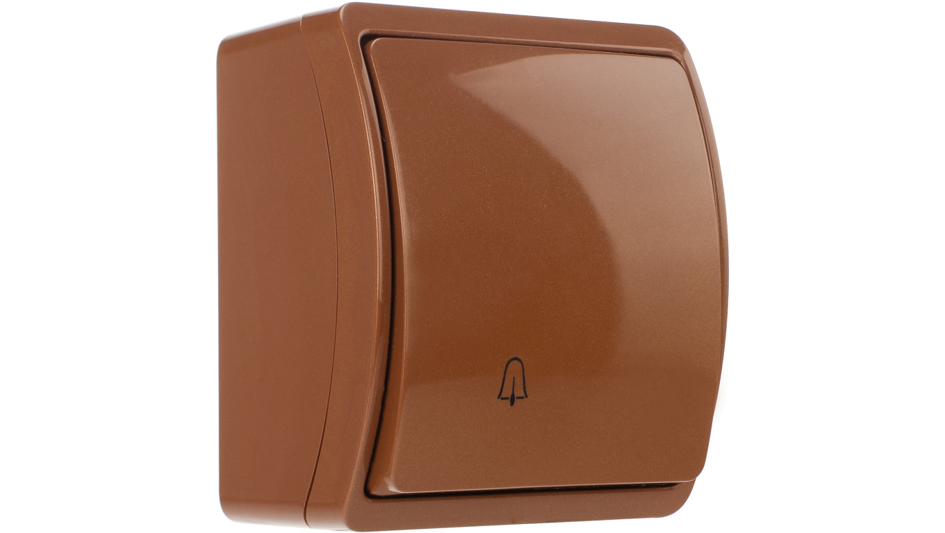 Przycisk dzwonkowy natynkowy IP44 brązowy Koala 155-02 61.342