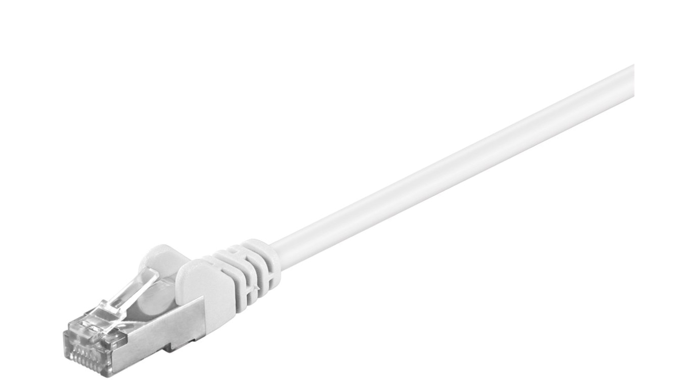 CAT 5e Kabel łączący, SF/UTP, biały - Długość kabla 0.25 m