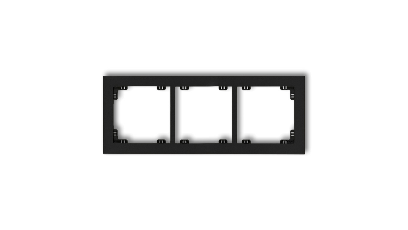 DECO Ramka potrójna czarny mat 12DR-3
