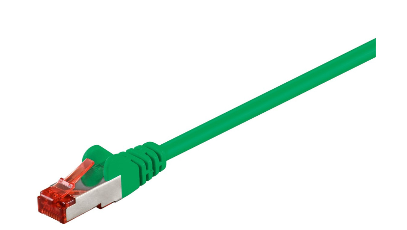 CAT 6 Kabel łączący, S/FTP (PiMF), Zielony - Długość kabla 3 m