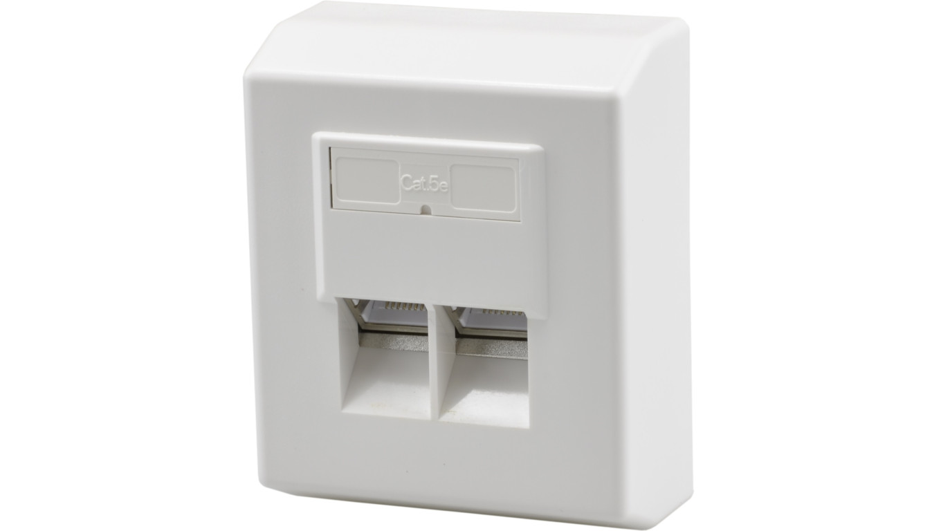 Gniazdo natynkowe 2xRJ45 kat.5e FTP 64x80mm NEKU