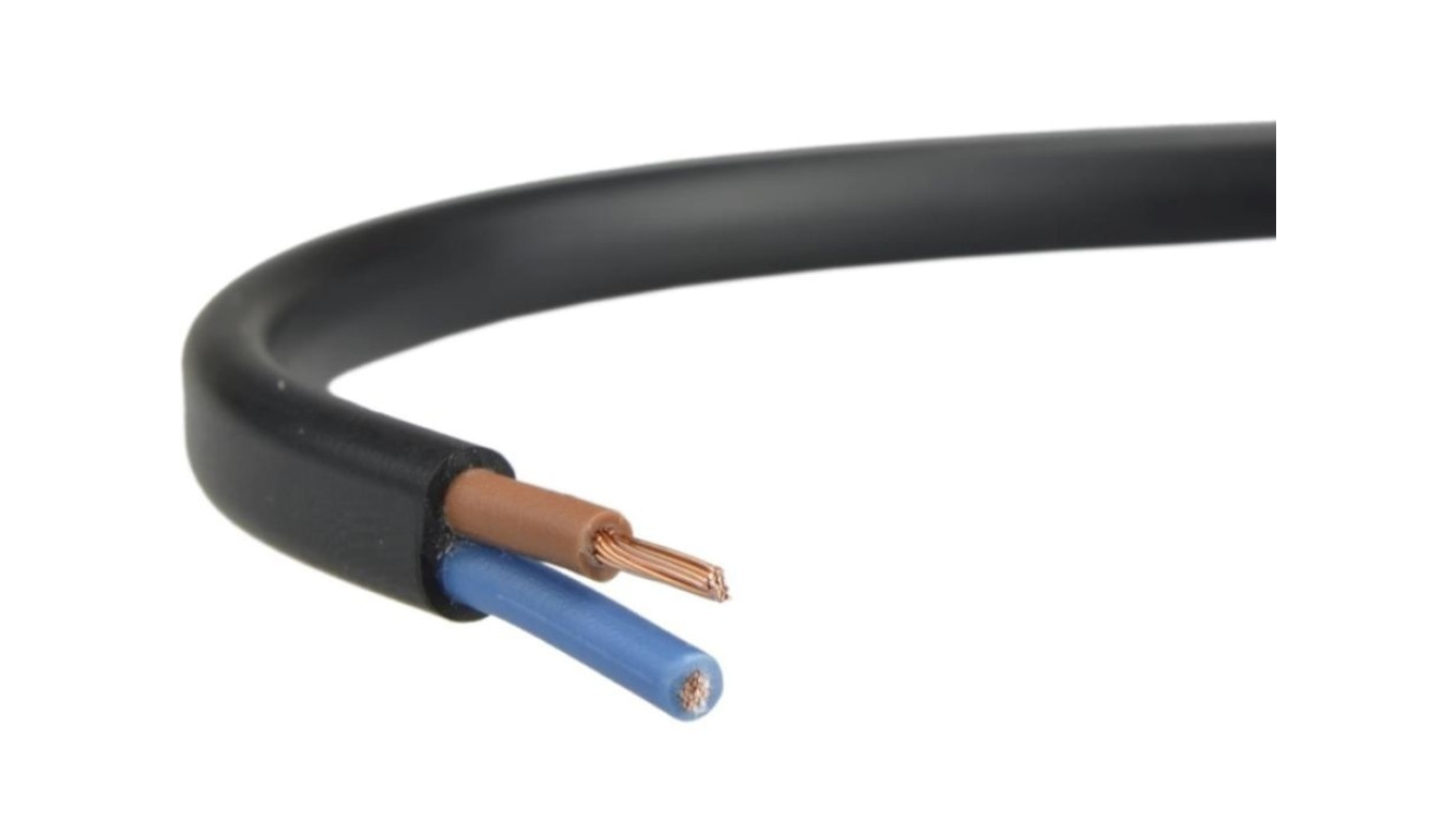 Przewód prądowy H03VVH2-F / OMYp 300V 2x0,75 płaski czarny linka Elektrokabel /50m/