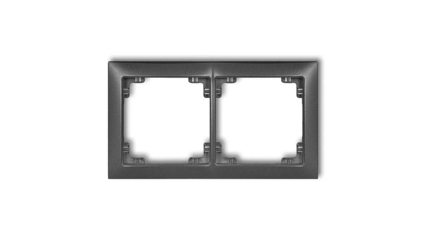DECO Ramka uniwersalna podwójna z tworzywa DECO Soft grafitowy 11DRSO-2