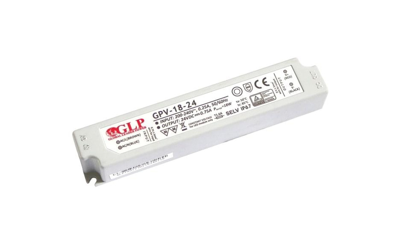 GPV-18-24 Zasilacz LED 18W 24V/0,75A IP67 hermetyczny