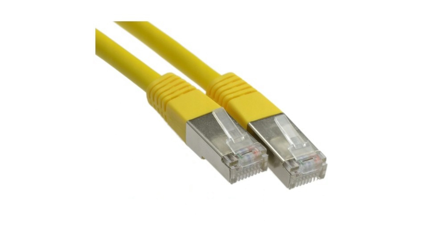 Patchcord FTP kat.5e kabel sieciowy LAN 2x RJ45 linka żółty 5m