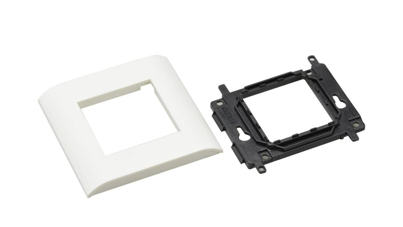 Ramka montażowa + support 2M 45x45 biała na moduły Mediabox