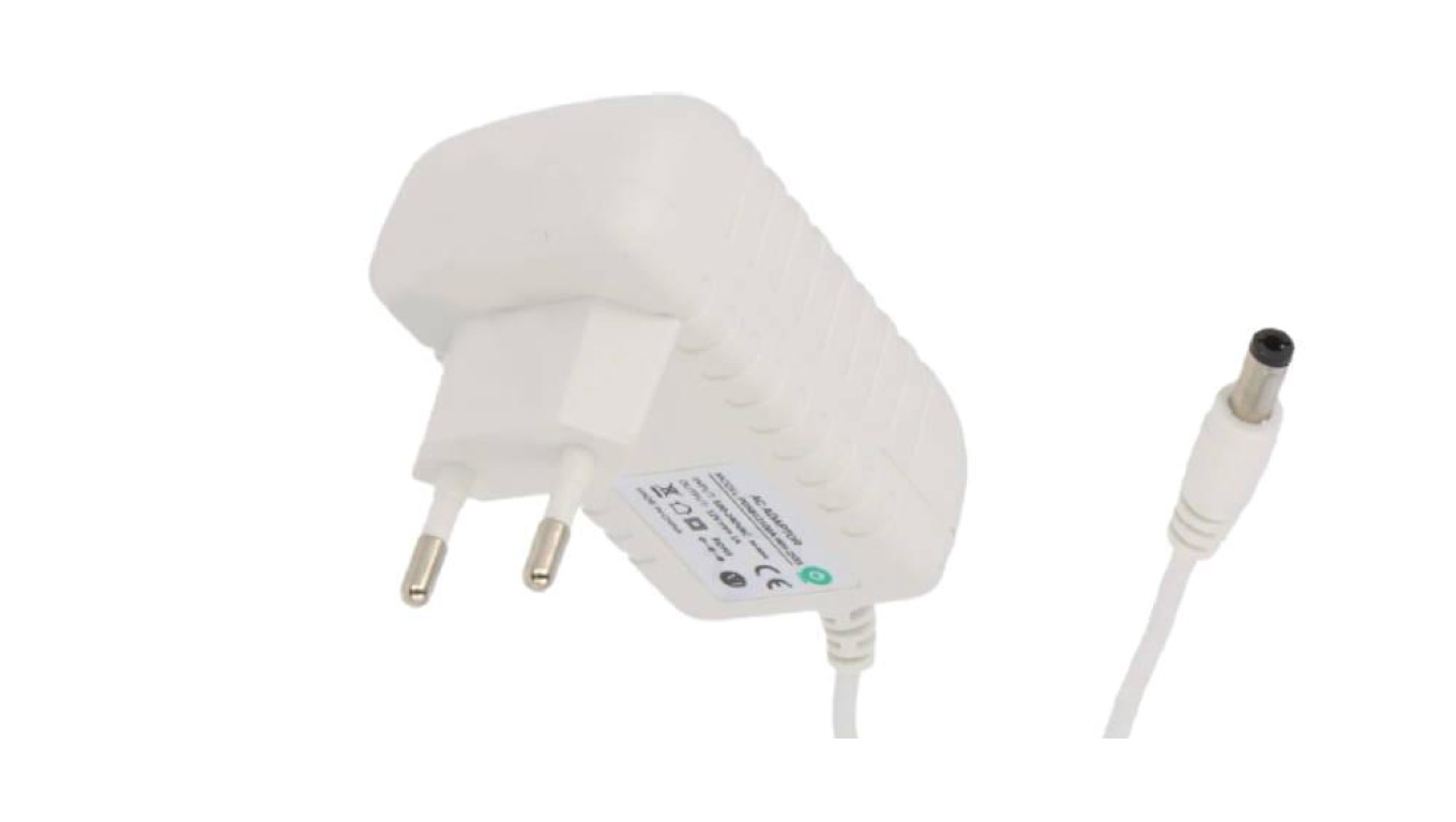 POSB12050A-WH Zasilacz adapter biały 6W 12V 0.5A AC:CEE7/16. wtyk DC:2.1/5.5(+)