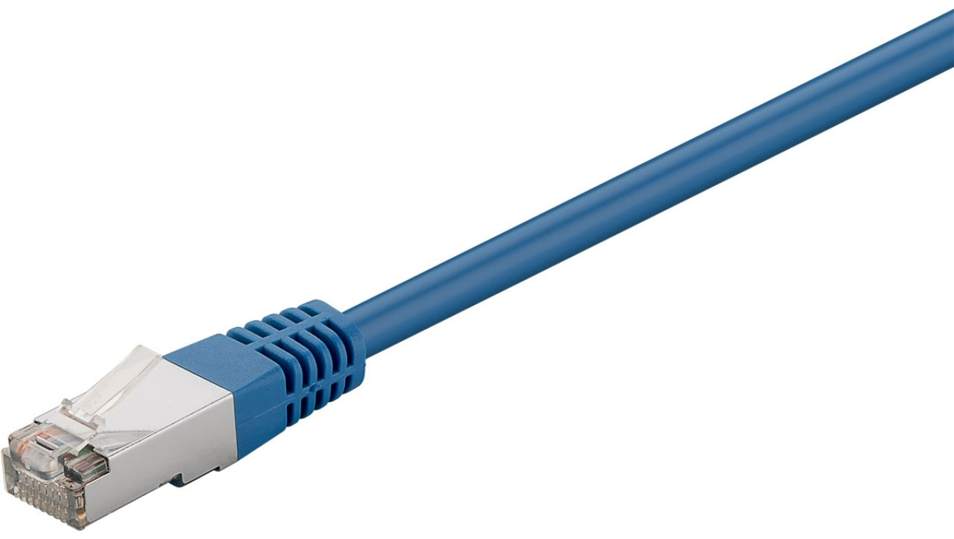 CAT 5e Kabel łączący, F/UTP, Niebieski - Długość kabla 0.5 m