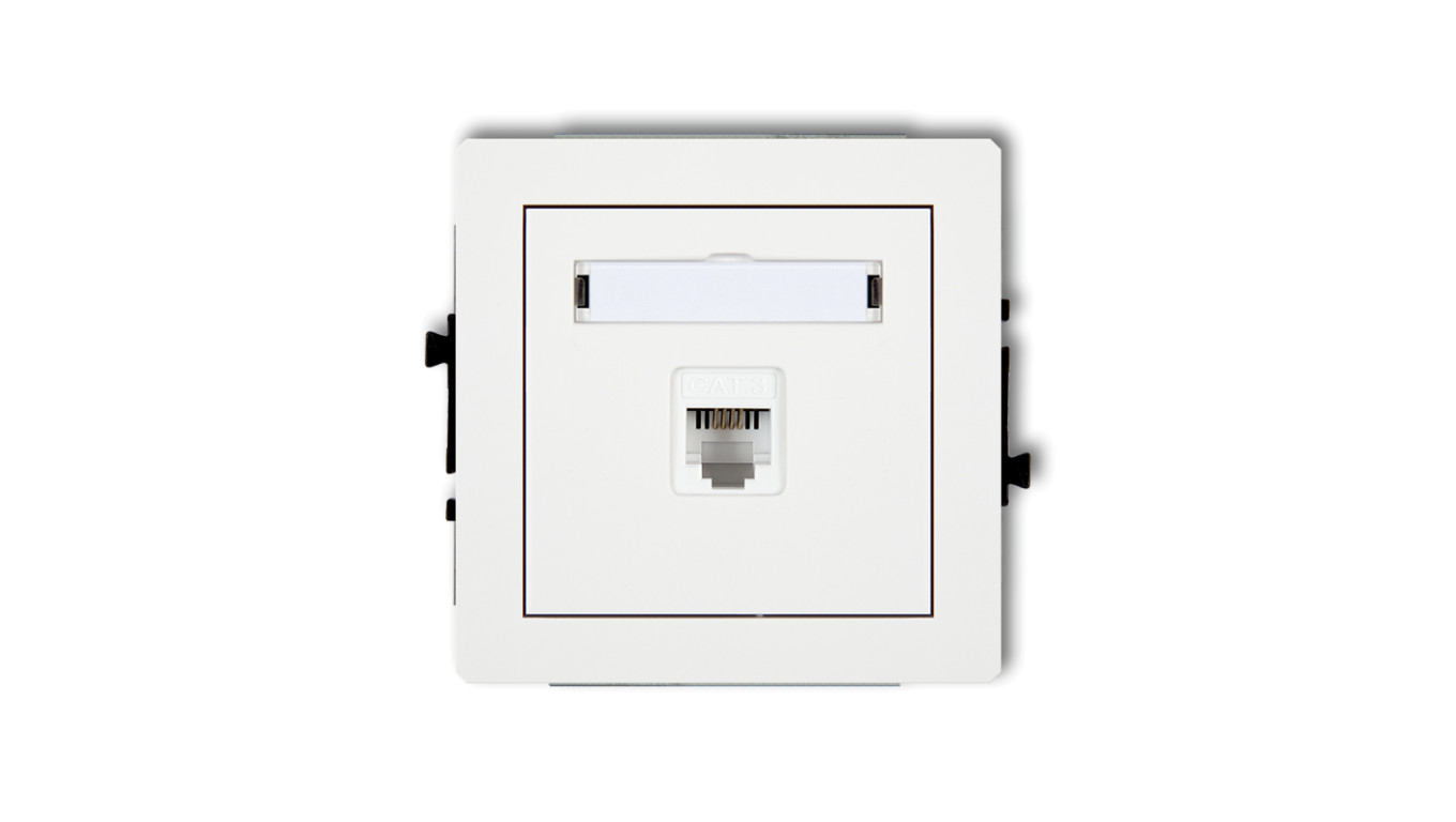 DECO Gniazda telefoniczne pojedyncze 1xRJ11, 4-stykowy, beznarzędziowe biały DGT-1