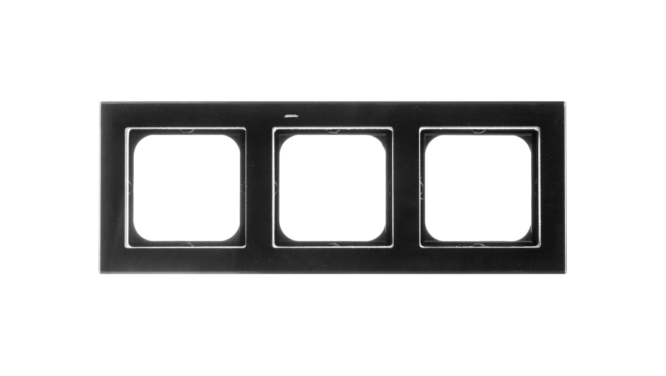 SONATA Ramka potrójna czarne szkło R-3RG/32