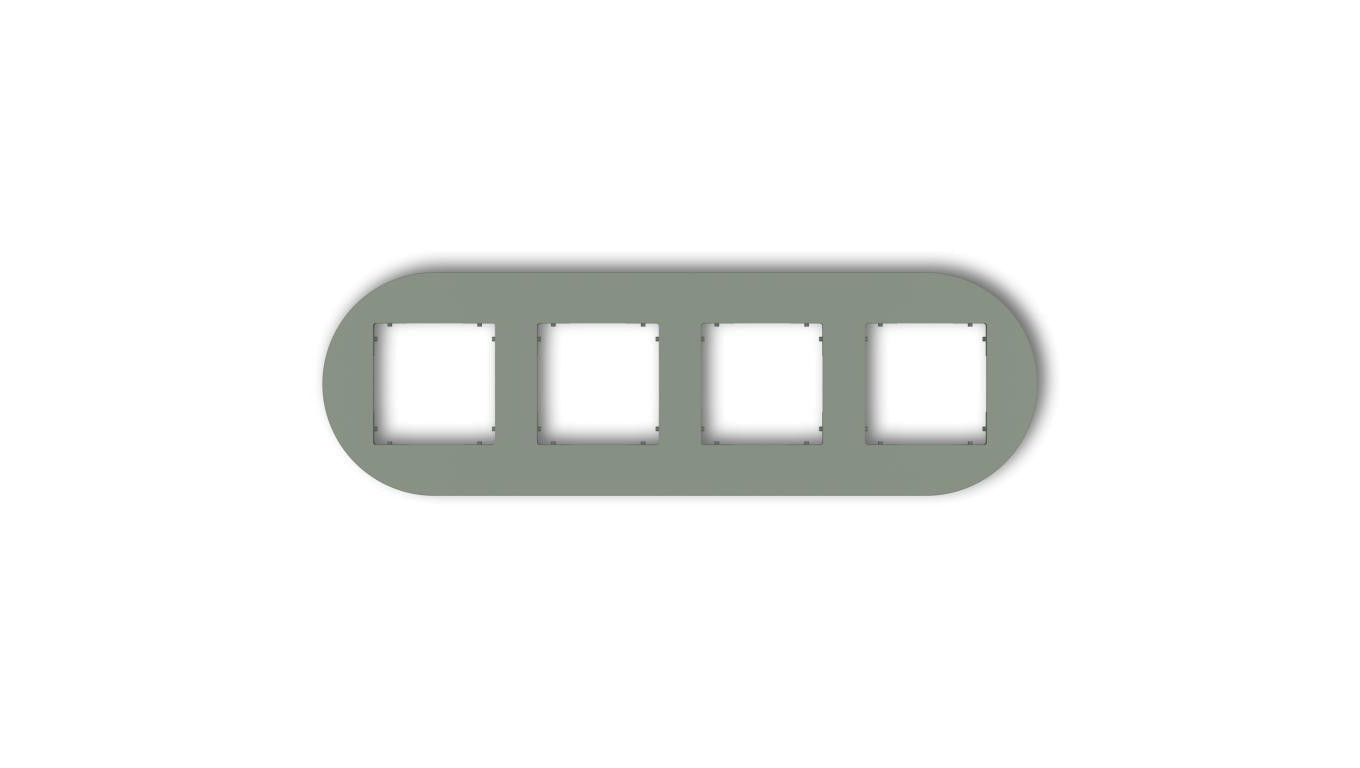 MINI Ramka uniwersalna poczwórna okrągła z tworzywa szałwiowy 61MRTO-4