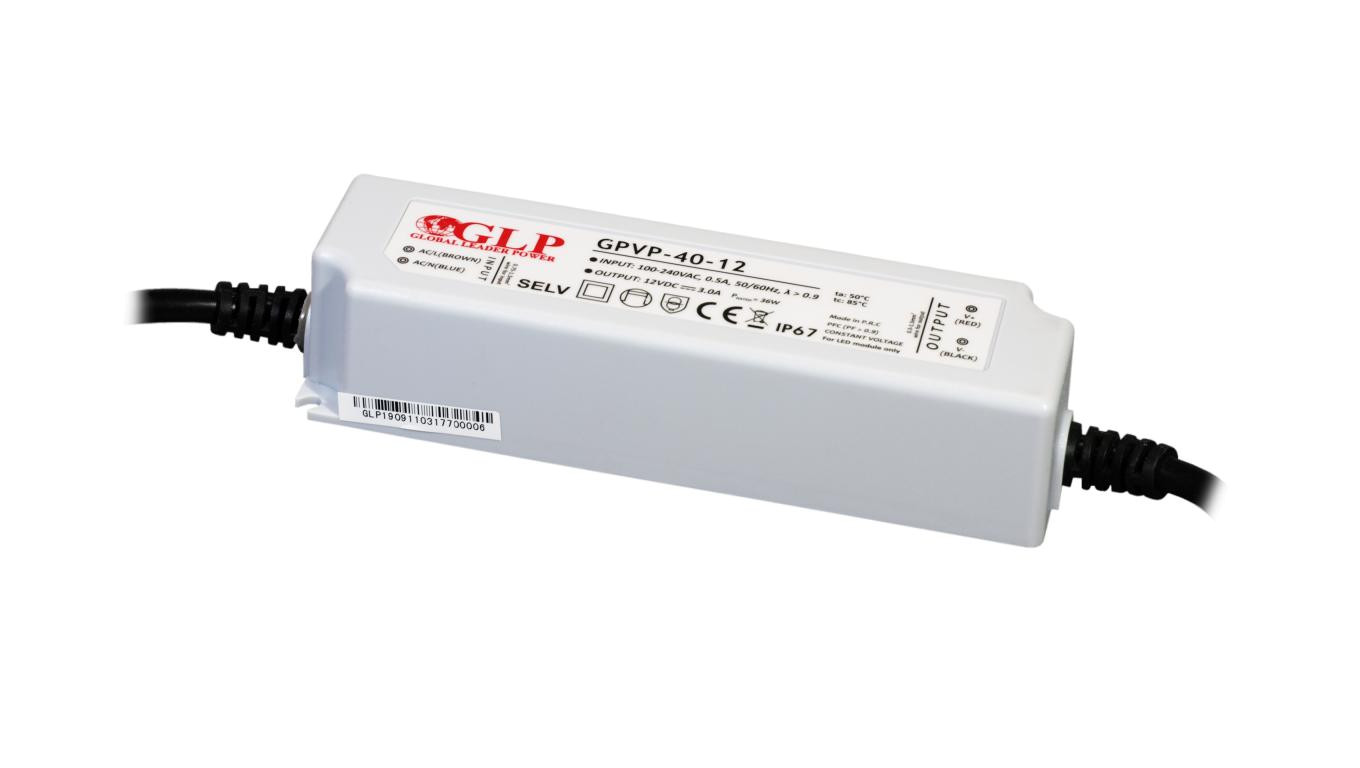 GPVP-40-12 Zasilacz 40W 12V 3.5A filtr PFC IP67 podwójna izolacja przewodów