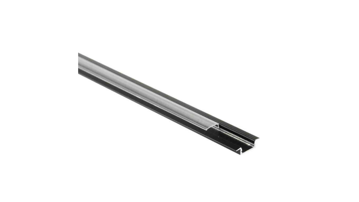 Profil P01 podtynkowy czarny + klosz transp. 1m