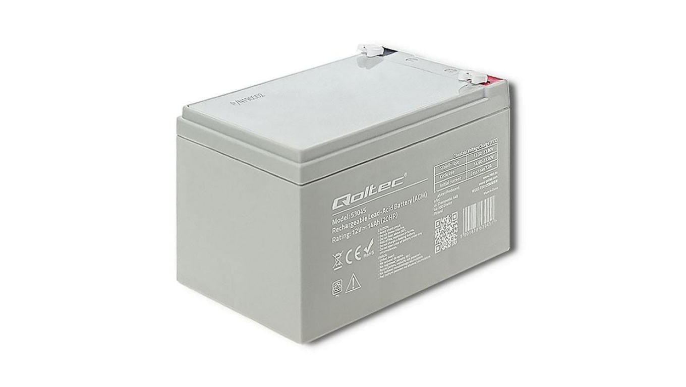 Qoltec Akumulator AGM 12V 14Ah Bezobsługowy Wydajny LongLife do UPS, security