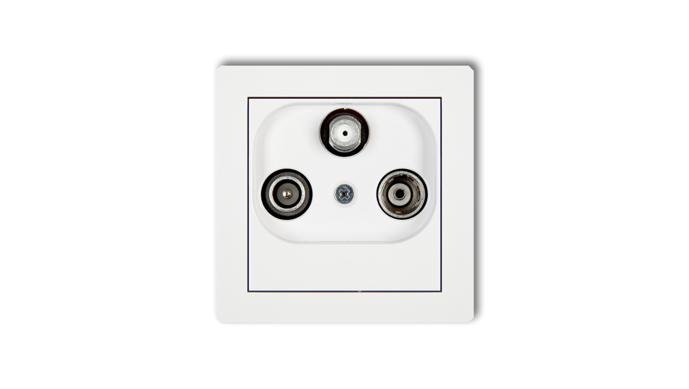 DECO Gniazdo antenowe RTV-SAT końcowe 1,5dB biały DGS