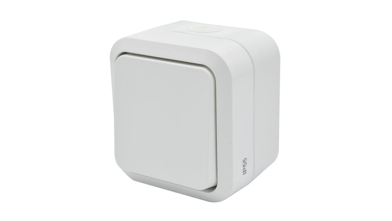 Łącznik zwierny dzwonek pojedynczy natynkowy Aqua Pro IP55 biały 60222