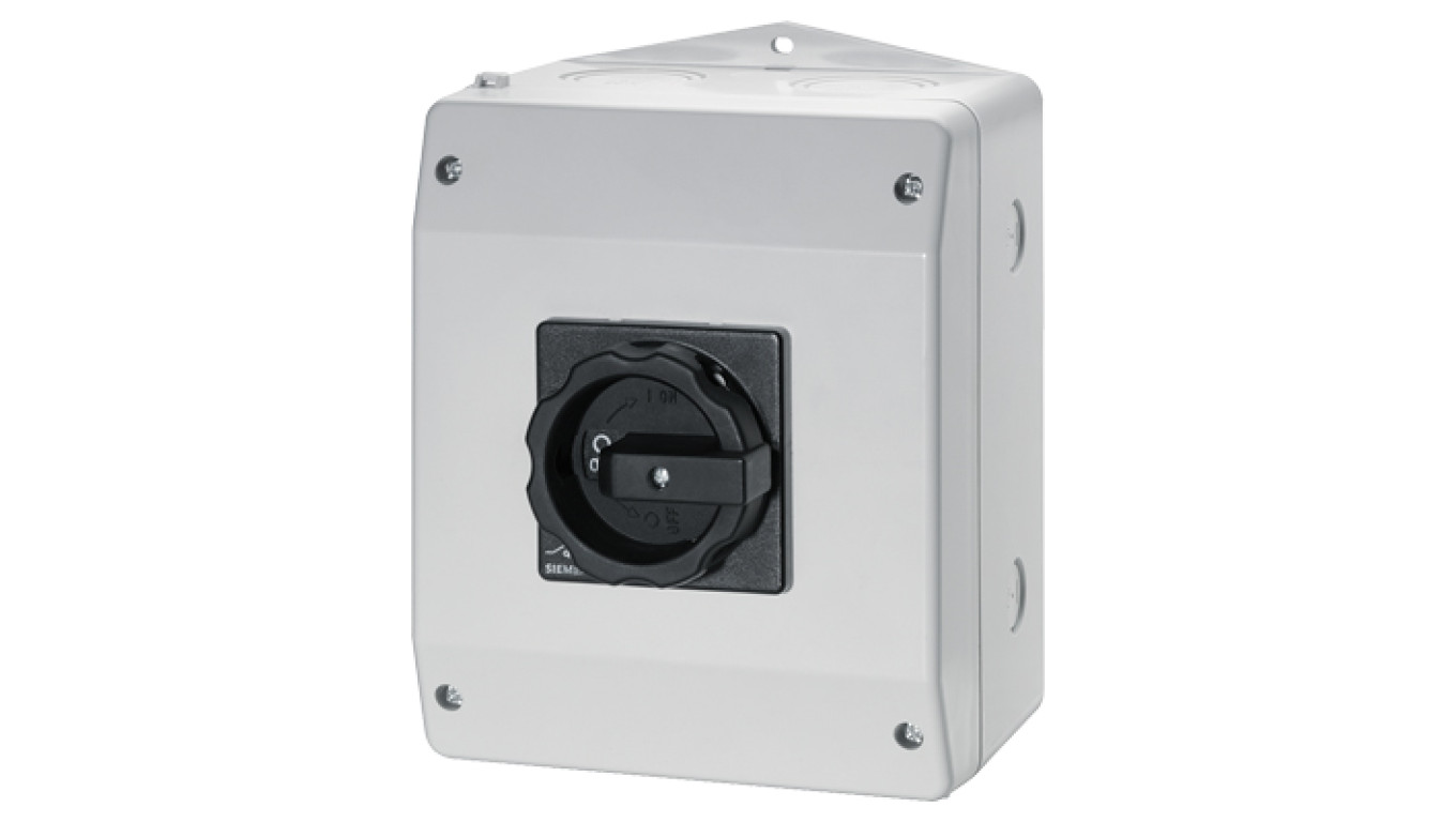 Rozłącznik główny w obudowie 3P 25A 9.5kW AC23A 400V pokrętło czarne 3LD2164-0TB51