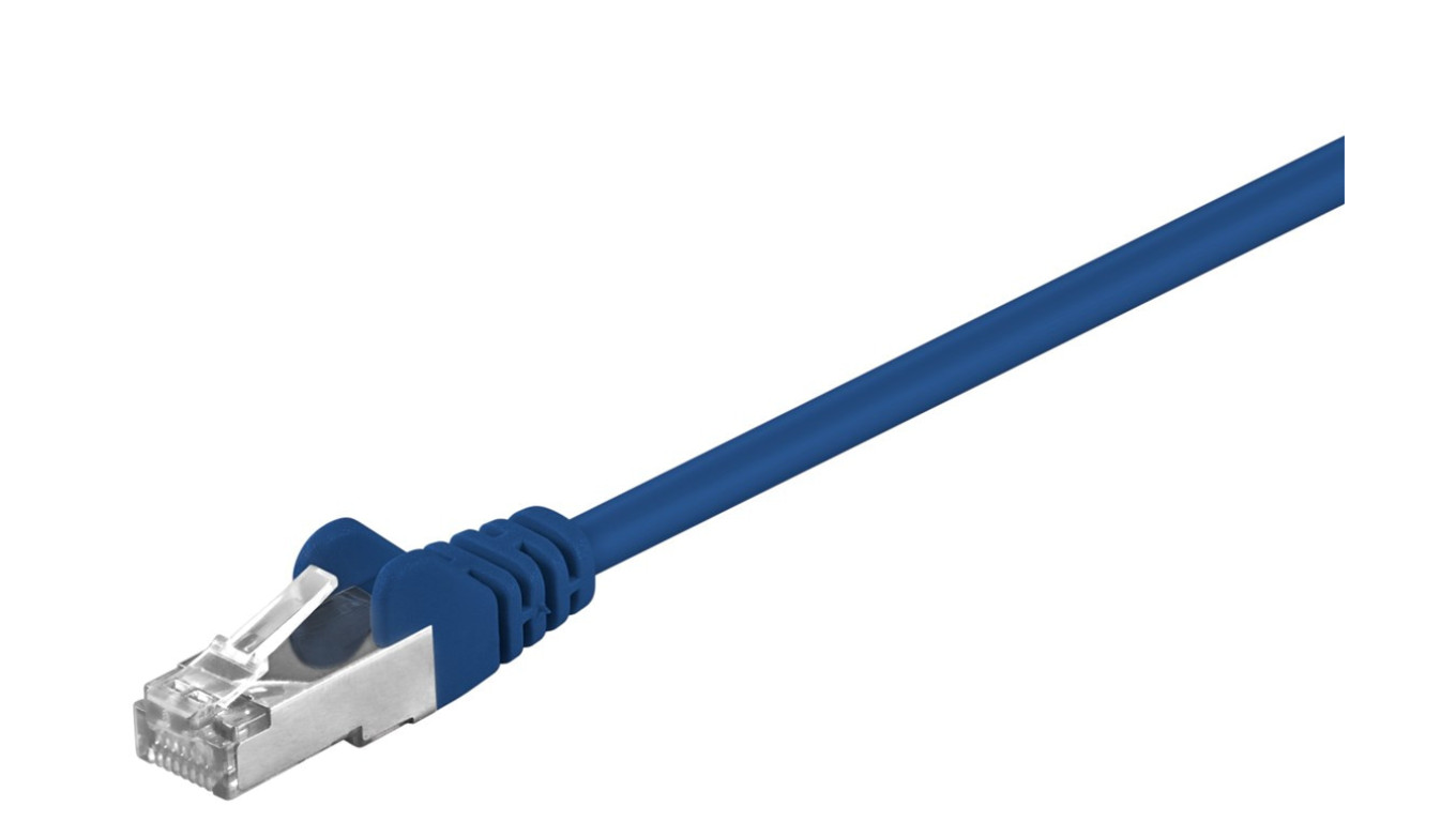CAT 5e Kabel łączący, SF/UTP, Niebieski - Długość kabla 1 m