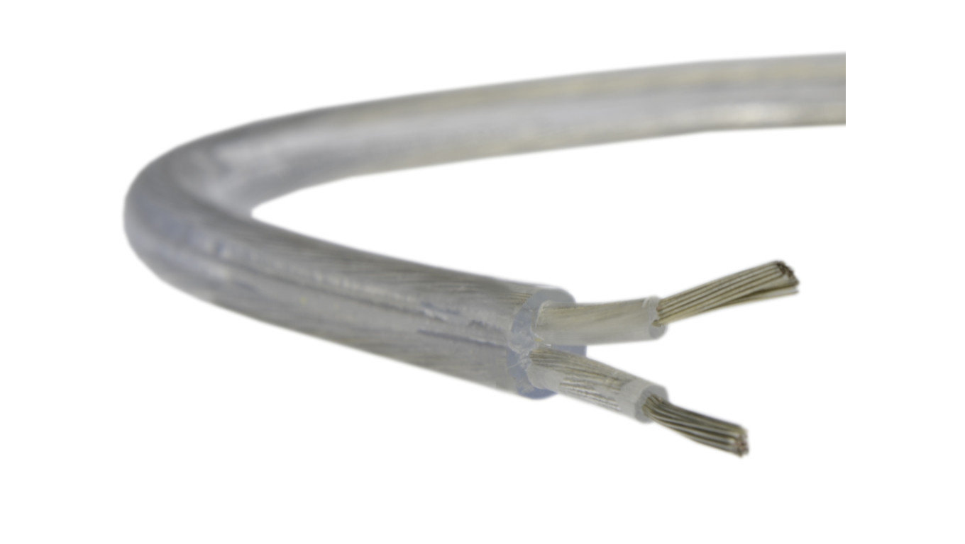 Przewód prądowy H03VV-F / OMY 300V 2x0,75 przezroczysty linka Alkri /100m/