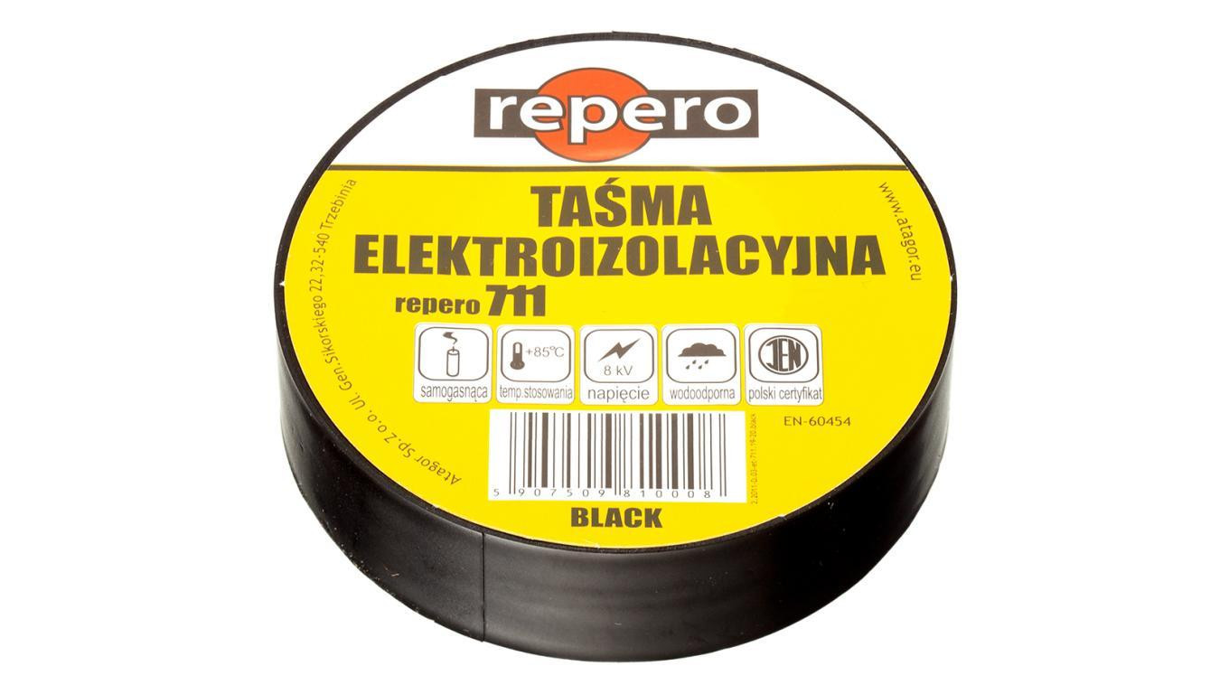 Taśma izolacyjna PVC 25mm x 20m Repero 711 czarna