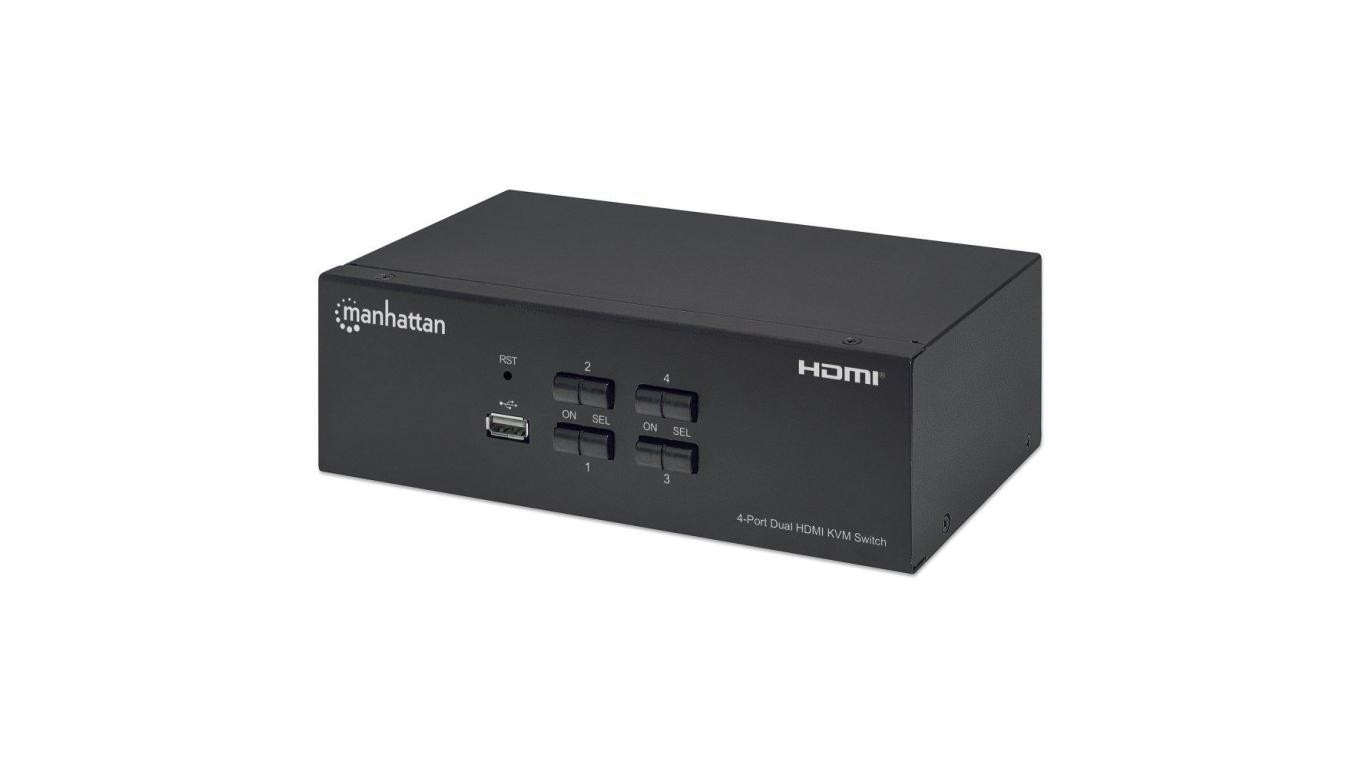 Przełącznik KVM HDMI/USB 4x1 Dual-Monitor Video 4K*30Hz