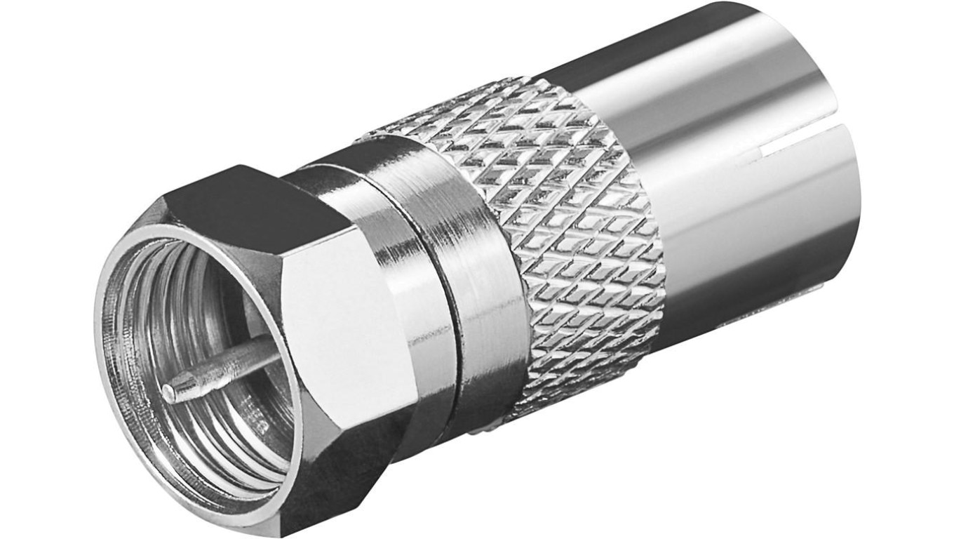 Adapter F: Wtyk F Gniazdo do kabla koncentrycznego - Połączenie, materiał obudowy miedź