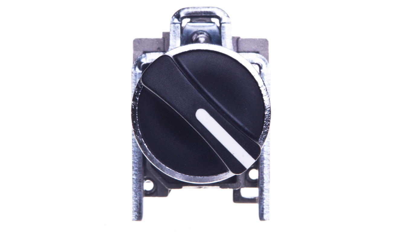 Przełącznik 2 położeniowy pokrętło 22mm czarny 1Z z samopowrotem XB4BD41