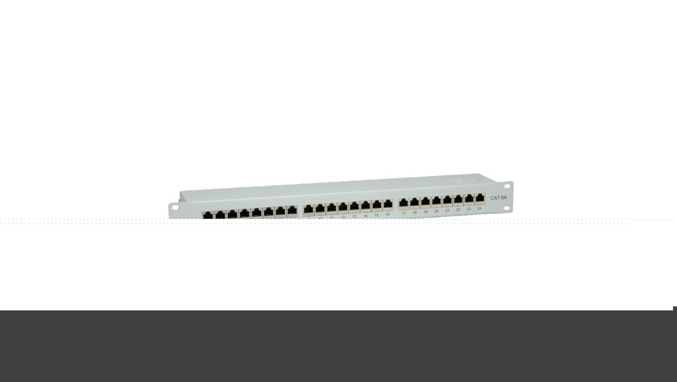 VALUE Patch panel kat. 6A (klasa EA) 19, 24 P, ekranowany, szary