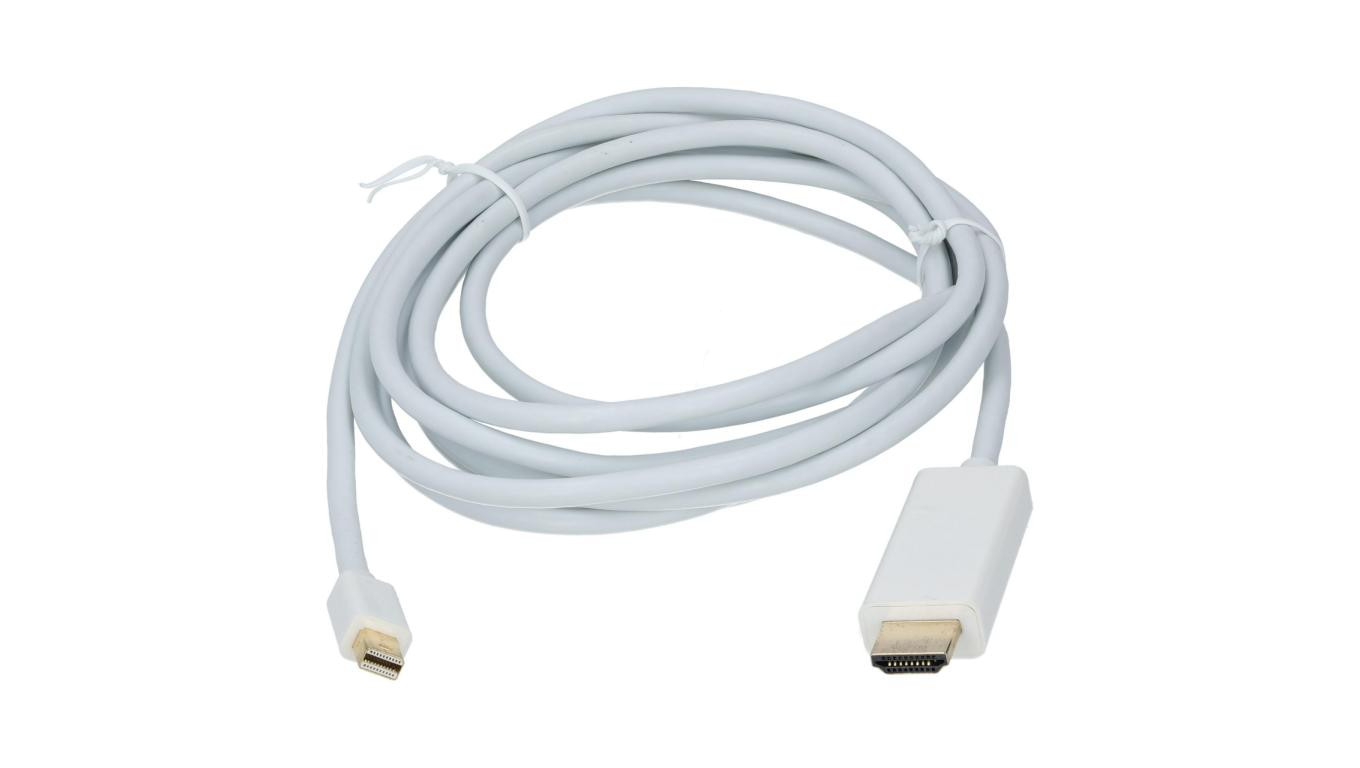 Kabel mini Displayport 1.2 / HDMI 4K@30 (wtyk / wtyk) biały 3m