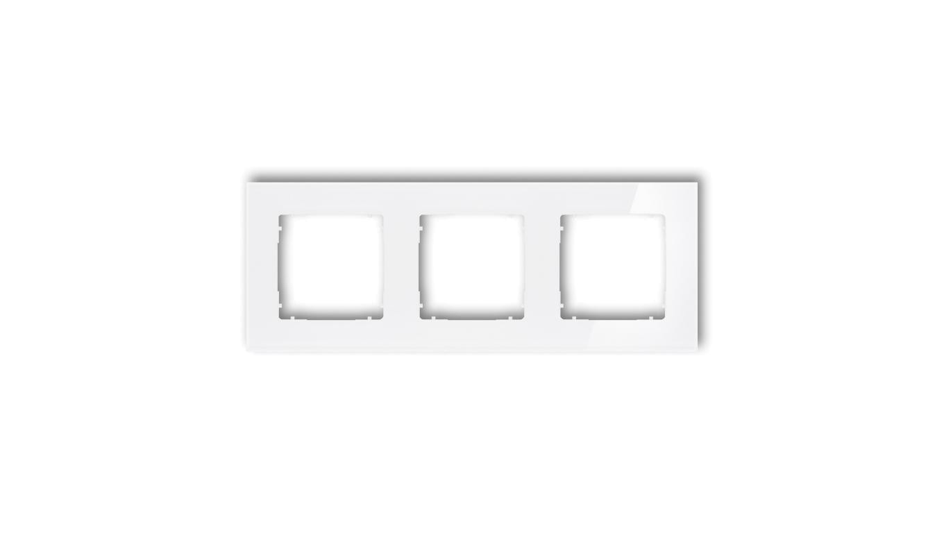 ICON Ramka uniwersalna potrójna kwadratowa - efekt szkła (ramka: biała spód: biały) 0-0-IRSK-3