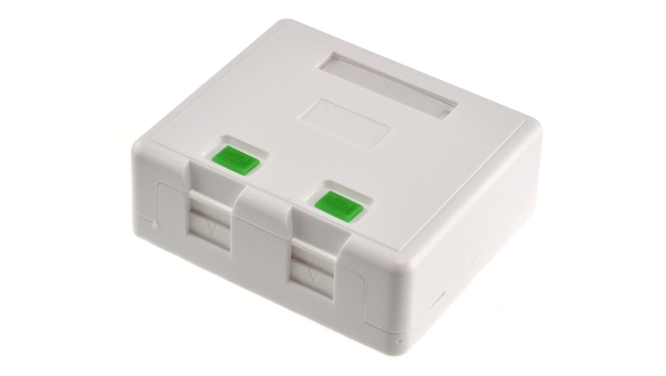 Puszka natynkowa biała na 2 moduły keystone Mediabox