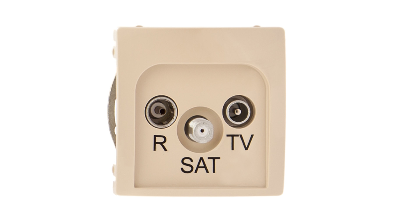 Simon Basic Gniazdo antenowe RD/TV/SAT przelotowe beżowe BMZAR-SAT10/P.01/12