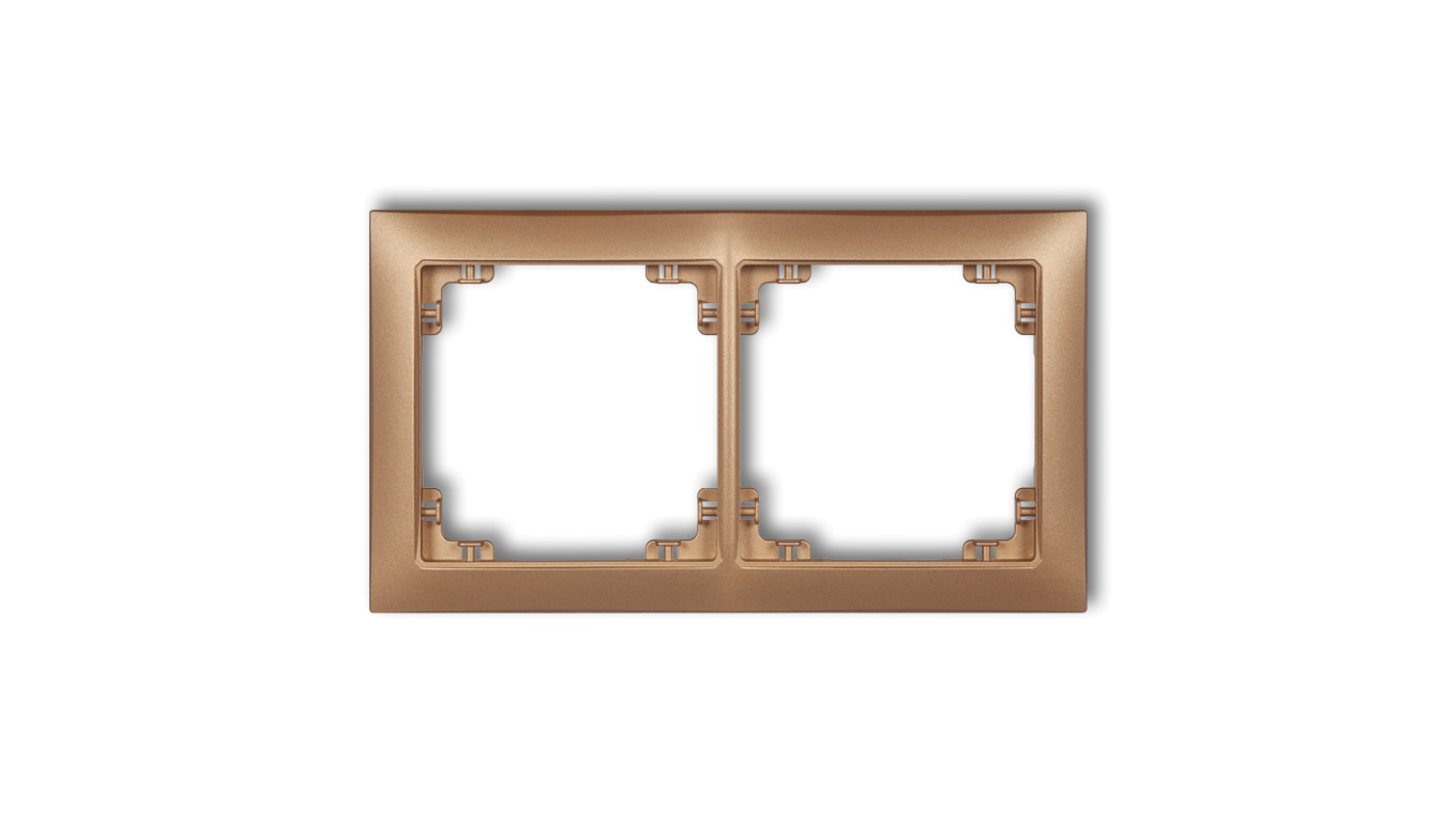 DECO Ramka uniwersalna podwójna z tworzywa DECO Soft złoty metalik 8DRSO-2