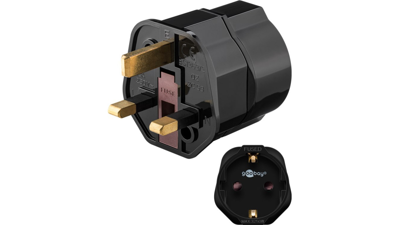 Adapter sieciowy UK, czarny