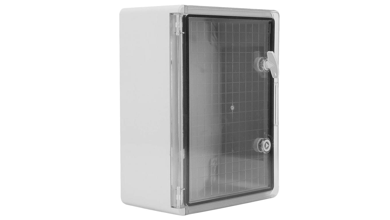 Obudowa plastikowa skrzynka hermetyczna, drzwin transparentne ABS 300x400x170mm IP65 NEKU
