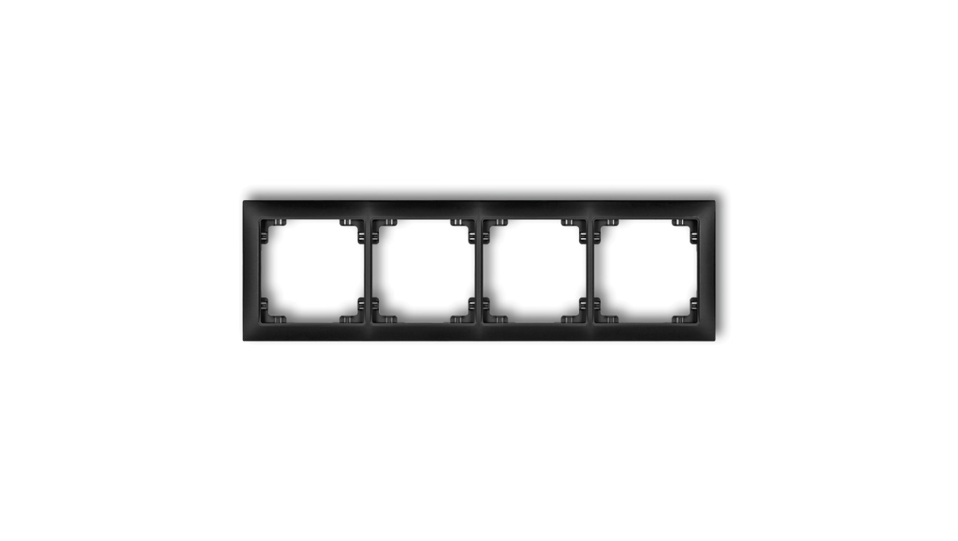 DECO Ramka uniwersalna poczwórna z tworzywa DECO Soft czarny mat 12DRSO-4