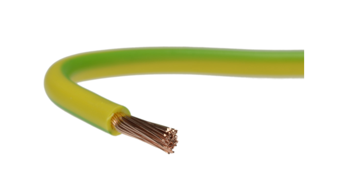 Przewód instalacyjny H07V-K / LgY 6 750V żółto-zielony linka giętka Elektrokabel /25m/