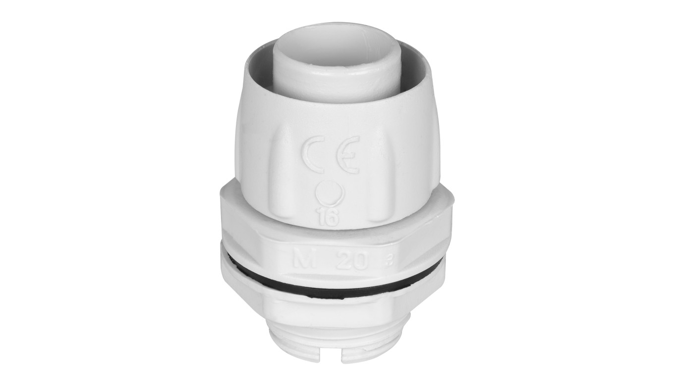 Dławik do rury elastycznej szary GUS fi: 16mm IP65