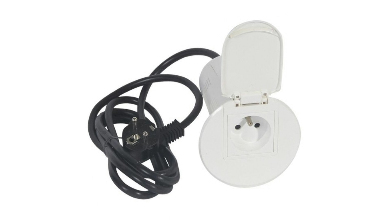 Przepust biurkowy 1x2P+Z biały 054050