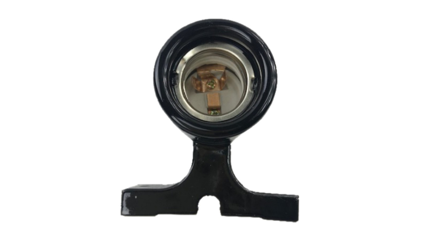 Oprawka żarówki E27 ceramiczna z podstawką czarna