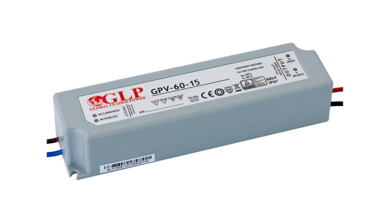 GPV-60-15 Zasilacz impulsowy do LED 60W 15V/4A IP67 hermetyczny