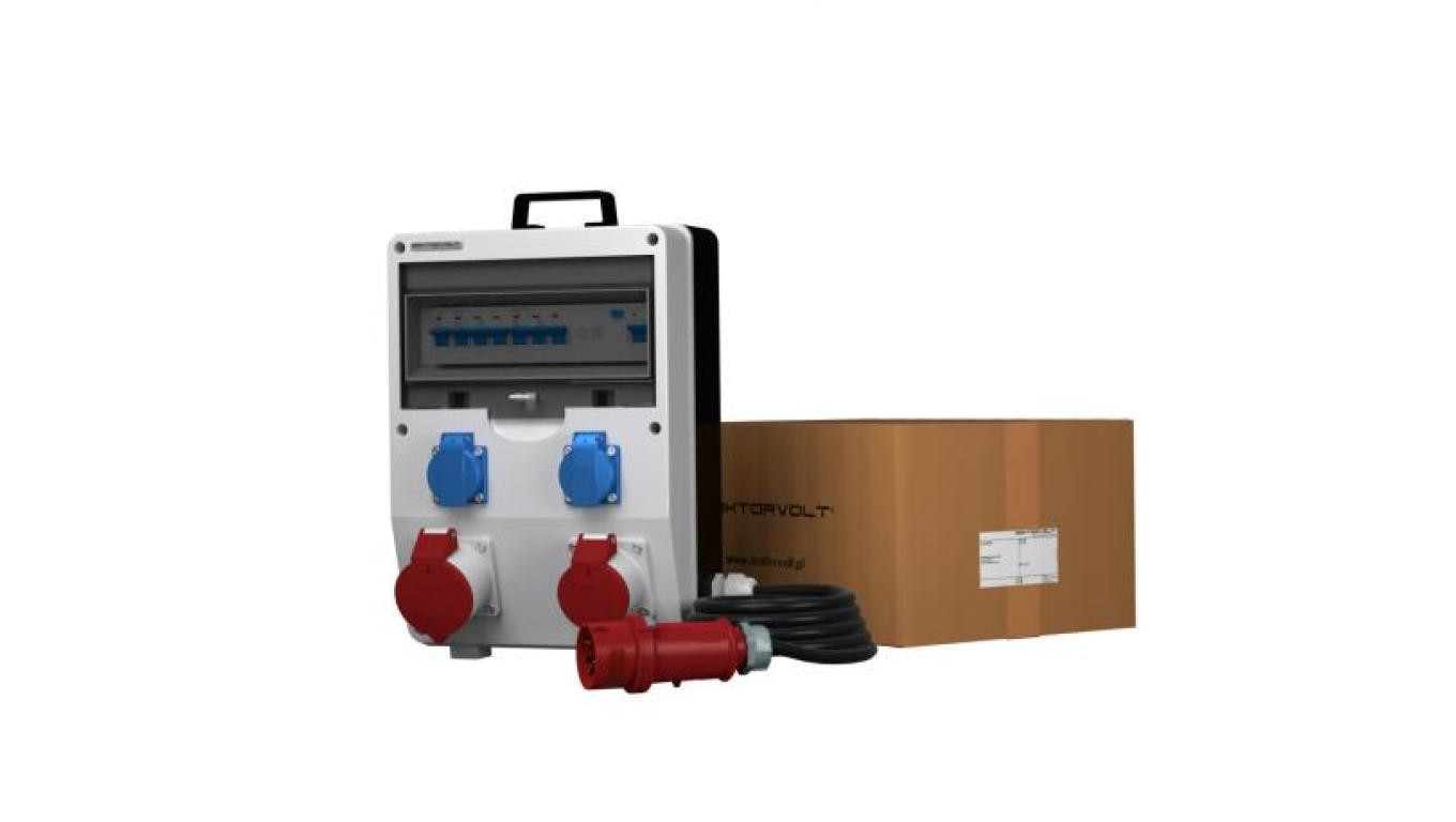 Rozdzielnica budowlana z kablem ECO-S/FI 32A 16A 2x230V Schuko Doktorvolt 9757