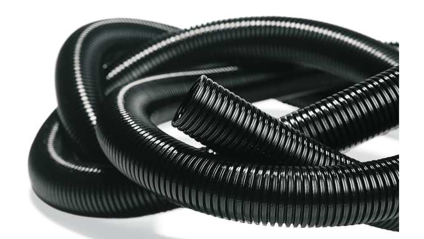 Rura karbowana 750N fi 50/42 z pilotem samogasnąca czarna PV UV IK07 ECTC1550T /25m/