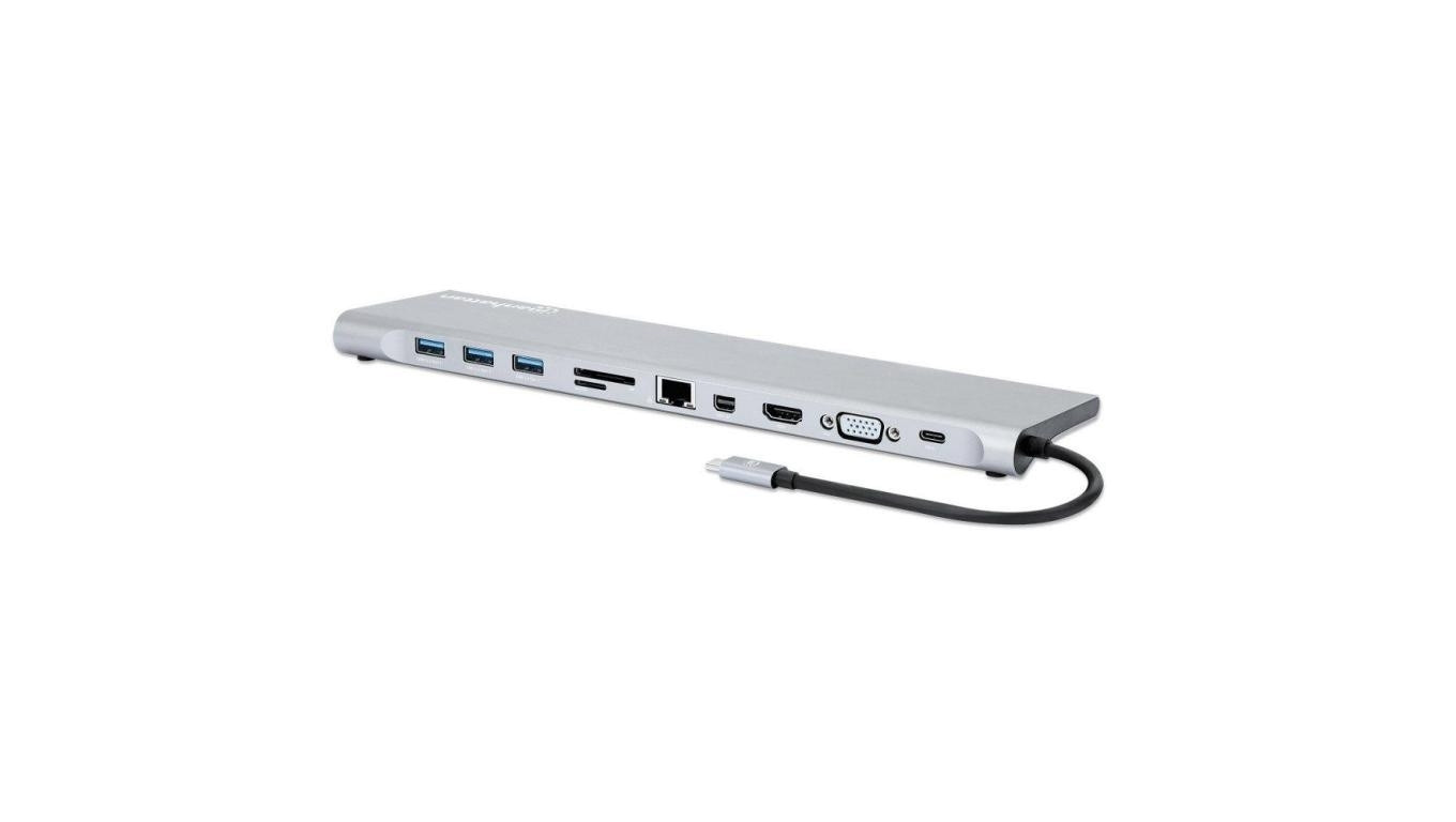 Stacja Dokująca USB-C do HDMI, MiniDP, VGA, RJ45, 3x USB, SD