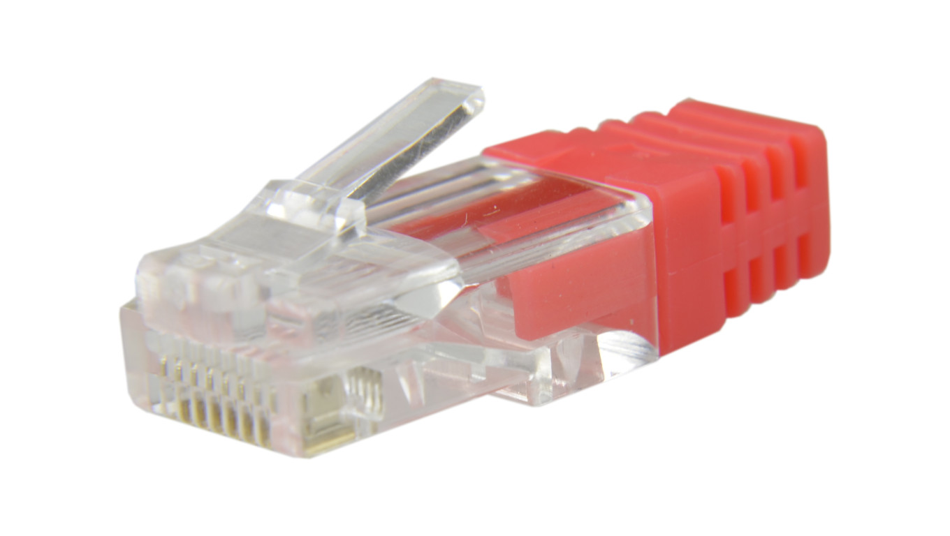 Osłonka wewnętrzna wtyku RJ45 czerwona WORECZEK 100szt.