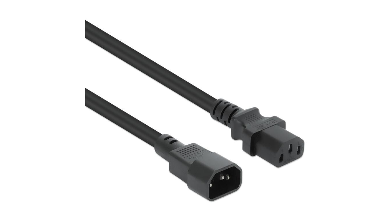 Przedłużacz zasilania IEC C13 - C14 czarny /5 m/