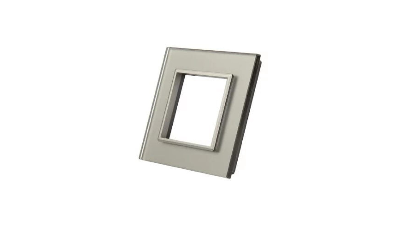 LIVOLO RAMKA SZKLANA POJEDYŃCZA SREBRNA