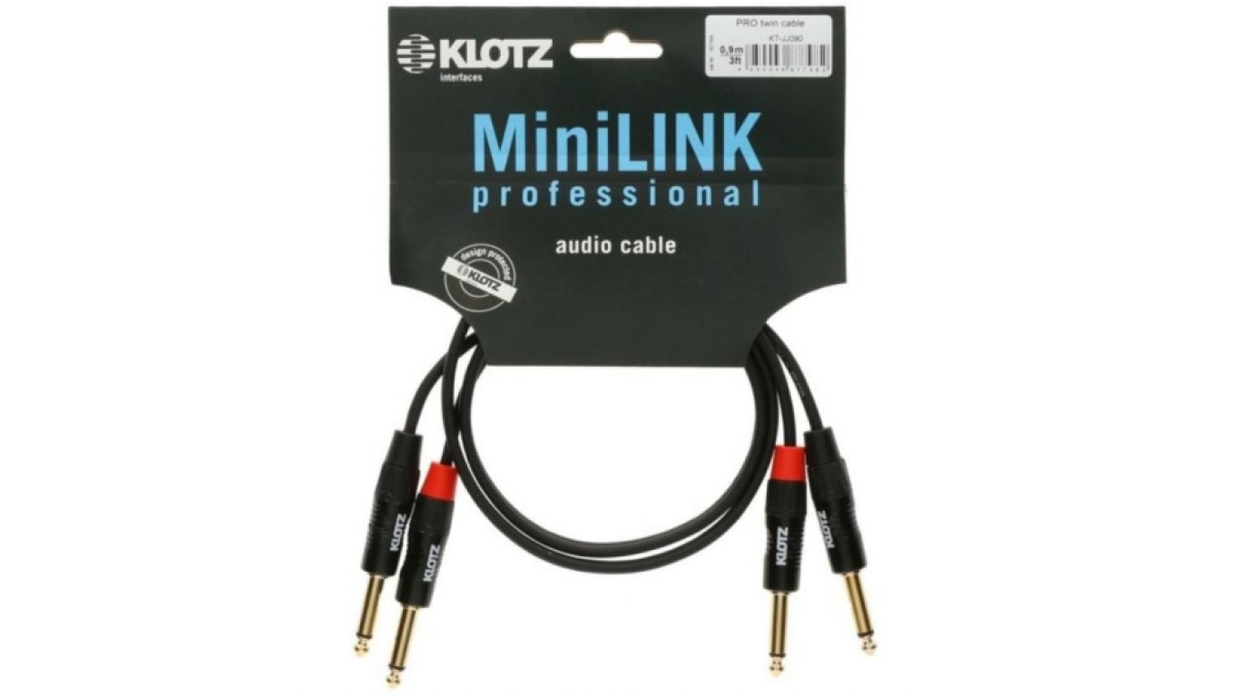 KLOTZ Kabel Audio 2x Jack 6,3mm Mono (wtyk) / 2x Jack 6,3mm Mono (wtyk) 1,5m