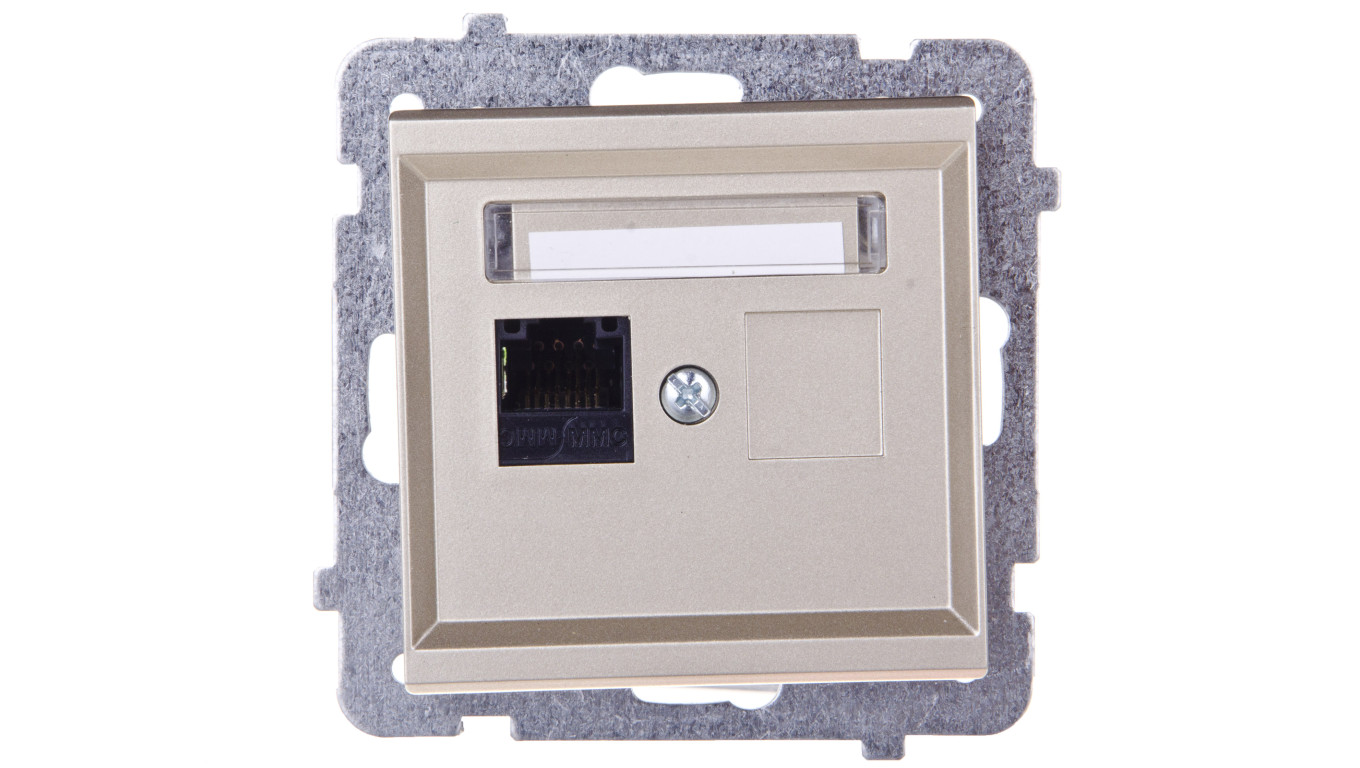 SONATA Gniazdo komputerowe pojedyncze RJ45 kat.5e szampański złoty KRONE GPK-1R/K/m/39